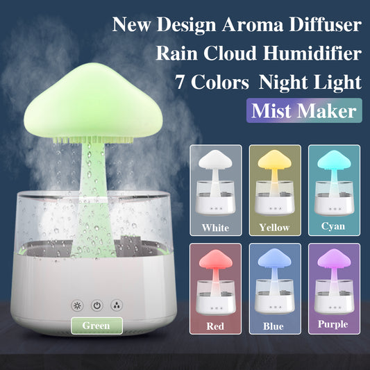 2-in-1 Desk Humidifier Rain Cloud Aromatherapy Essential Oil